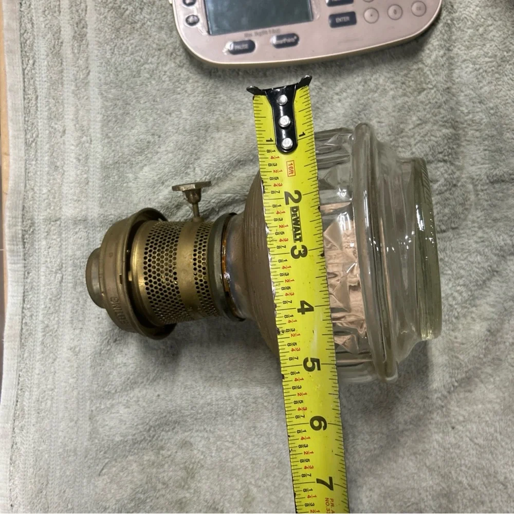Vintage Brass and Glass Oil Lamp